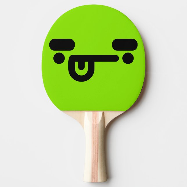 Pala De Ping Pong Cara Verde Confundida Traviesa (Anverso)