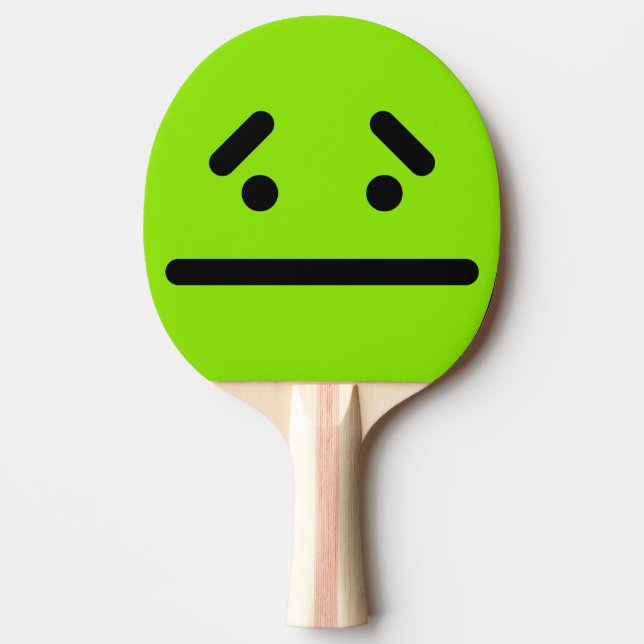 Pala De Ping Pong Cara Verde en Blanco Triste (Anverso)