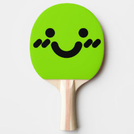 Pala De Ping Pong Cara Verde Tímida y Adorable