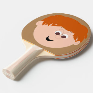 Pala De Ping Pong Carácter Cara animada (pelo rojo)
