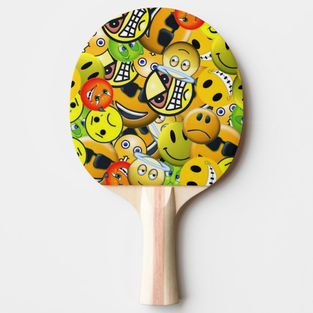 Pala De Ping Pong Caras animadas de la emoji (Anverso)