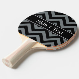 Pala De Ping Pong Carboncillo, Negro Chevron Negro Nombre Monograma 