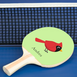 Pala De Ping Pong Cardenal rojo Personalizado con flores