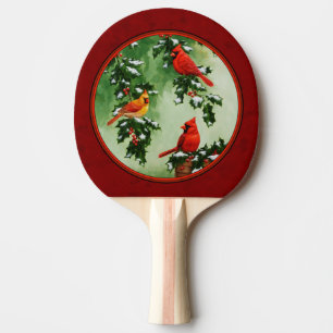 Pala De Ping Pong Cardenales del norte y rojo holly