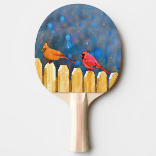 Pala De Ping Pong Cardenales sobre la pintura de la cerca - Arte ori