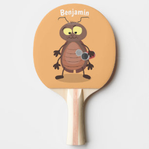 Pala De Ping Pong Caricatura divertida de una cucaracha linda
