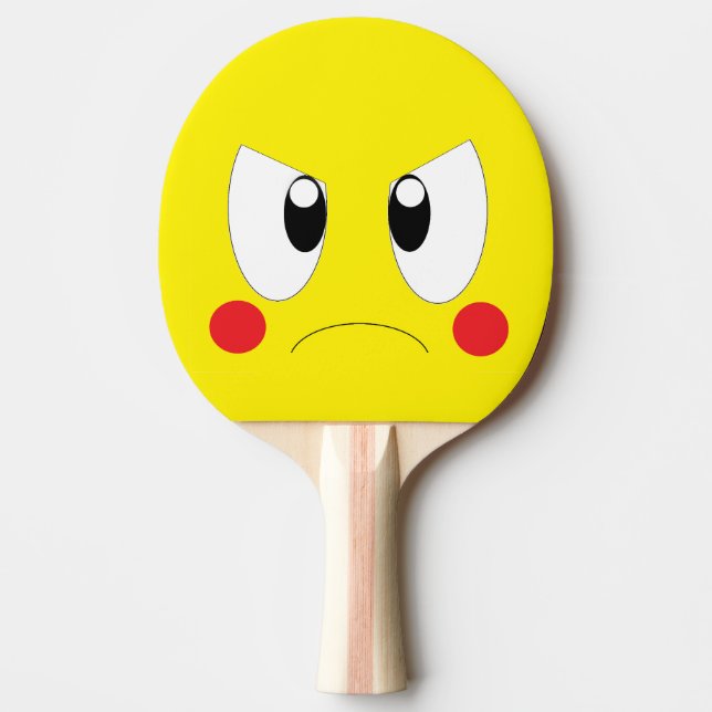 Pala De Ping Pong Caricatura enojada (Anverso)