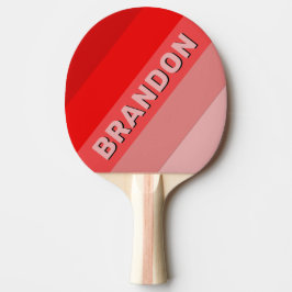 Pala De Ping Pong Carmesí Desvanecido Negrita Rayado con Nombre