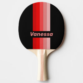 Pala De Ping Pong Carmesí Desvanecido Pin Rayado con Nombre