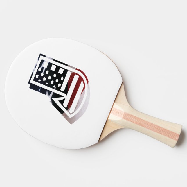 Pala De Ping Pong Carta J Monograma inicial EE.UU. (Reverso)