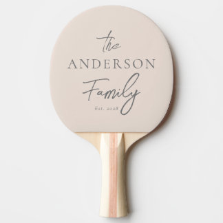 Pala De Ping Pong Castillo de Arena Rosa Nombre de Familia Escrito a