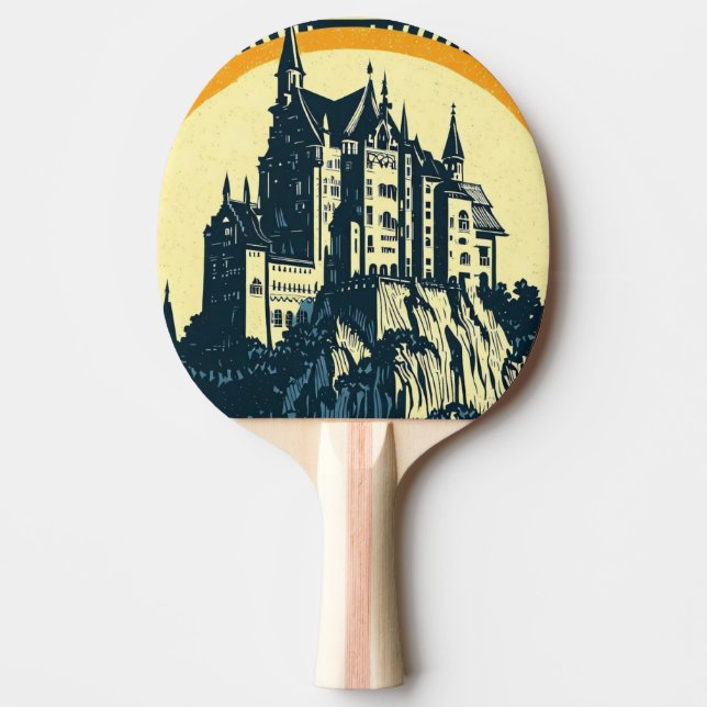 Pala De Ping Pong Castillo medieval de fantasía - Estilo Woodcut jap (Anverso)