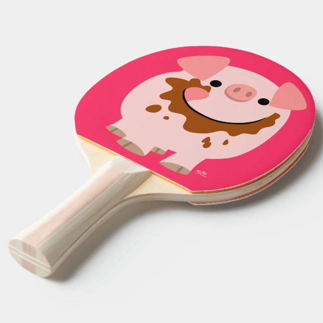 Pala De Ping Pong Cerdo Personalizado de chocolate Ping Pong Paddle (Ángulo frontal)
