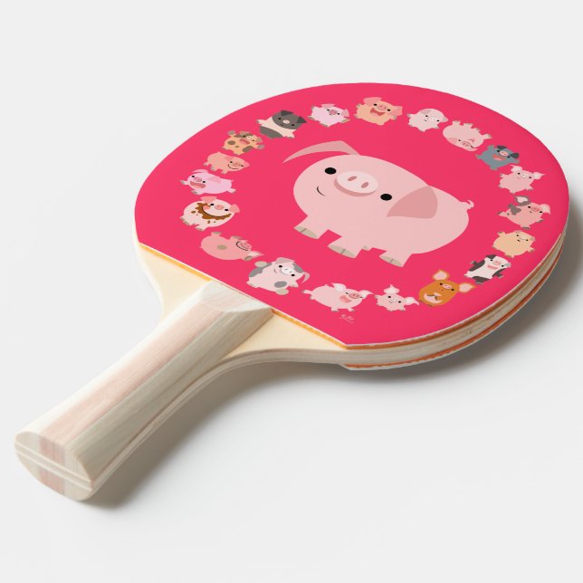 Pala De Ping Pong Cerdo Personalizado Mandala Ping Pong Paddle (Ángulo frontal)