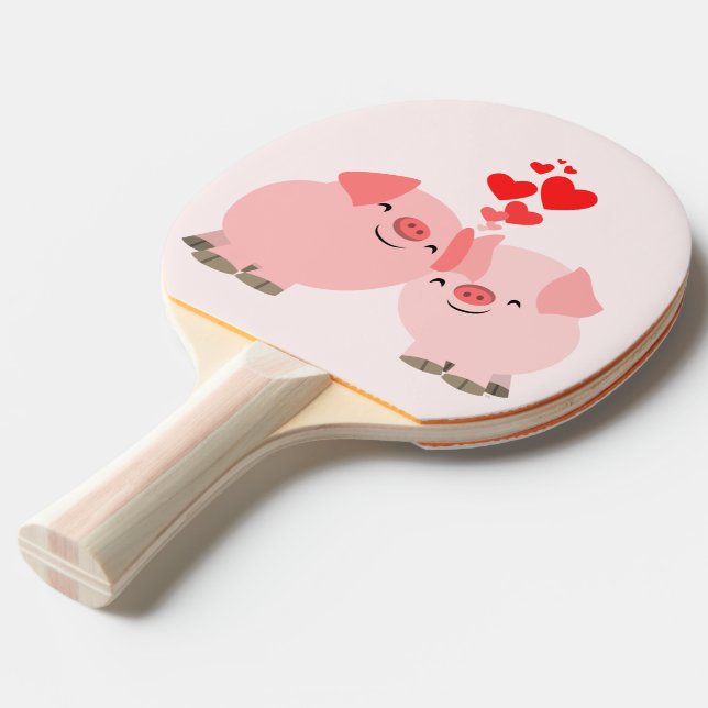 Pala De Ping Pong Cerdos Personalizados cubanos enamorados pato (Ángulo frontal)