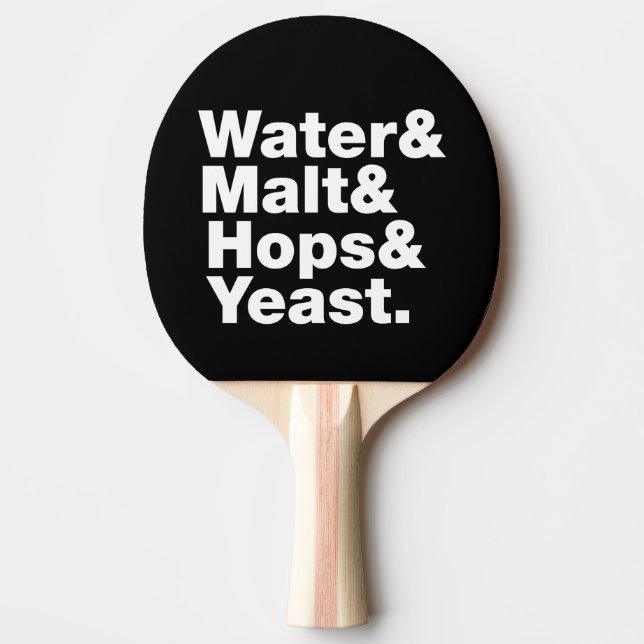 Pala De Ping Pong Cerveza = Agua y Malta, copas y levadura. (Anverso)