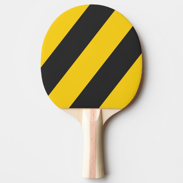 Pala De Ping Pong Chaleco Amarillo Retro Tres Franjas Negras (Anverso)