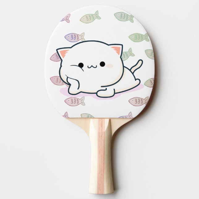 Pala De Ping Pong Cheeky Kawaii Style Kitten (Reverso)