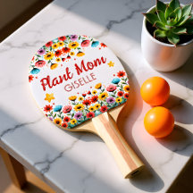 Cheerful Spring Garden Mom Ping Pong Paddle