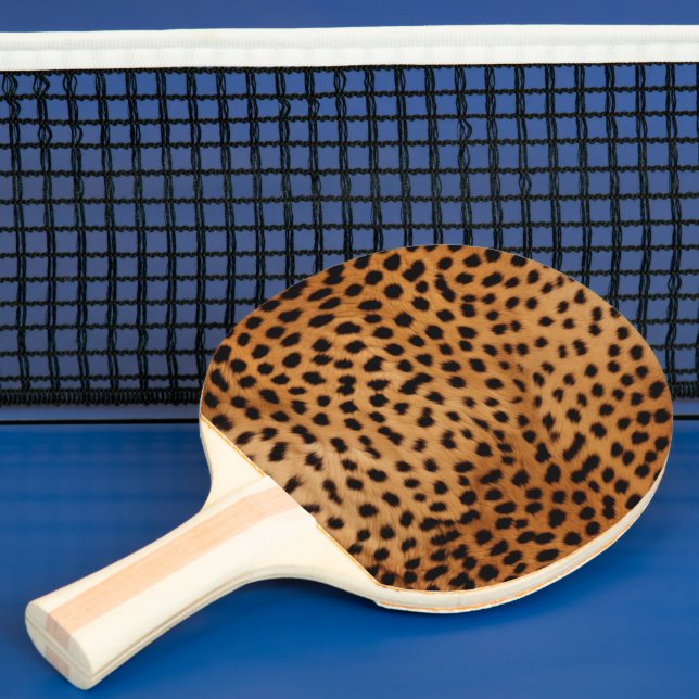 Pala De Ping Pong Cheetah Animal Fur (in situ)