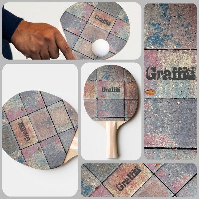 Pala De Ping Pong Cheques Brick Urban Grunge Personalizado (Subido por el creador)