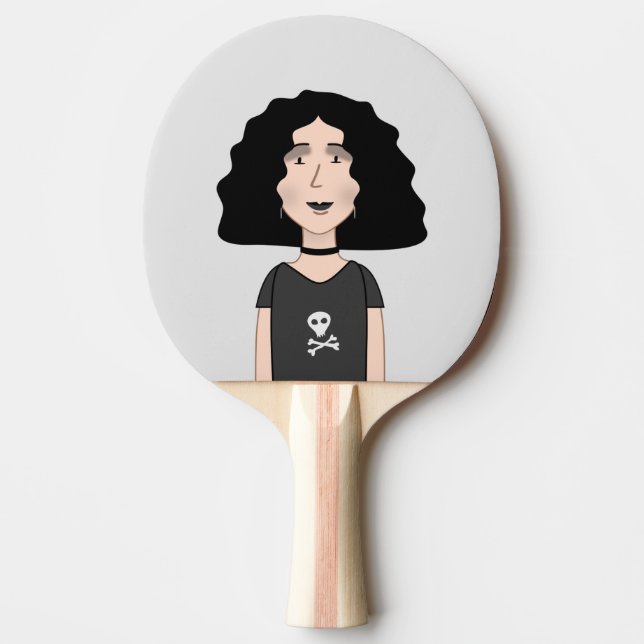 Pala De Ping Pong chica de gótico (Anverso)
