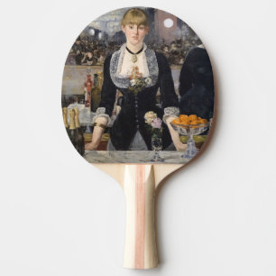 Pala De Ping Pong Chica de la camarera victoriana en Folies Bergere,