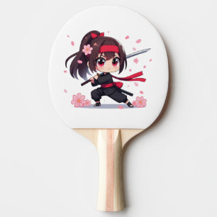 Pala De Ping Pong Chica de la floración guerrera de ninja