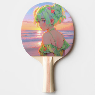 Pala De Ping Pong Chica del Anime de la Costa del Sol con panecillos