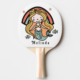 Pala De Ping Pong Chica personalizada Escandinava Cute Mermaid