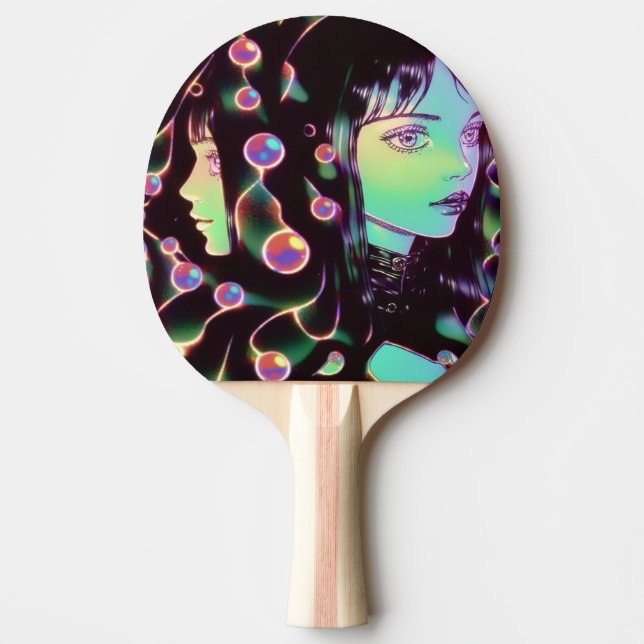 Pala De Ping Pong Chica Psicodélico Anime (Anverso)