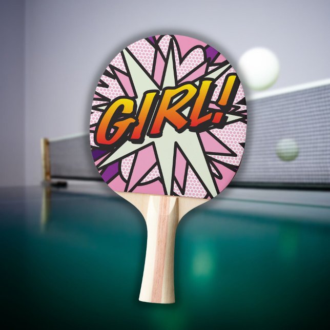 Pala De Ping Pong Chica Rosa Moderna Libro Cómic Cool (Subido por el creador)