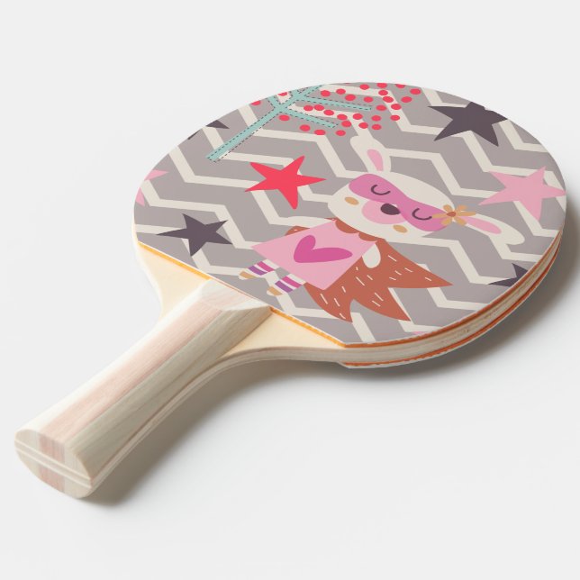 Pala De Ping Pong Chica Superhéroe Bunny (Ángulo trasero)