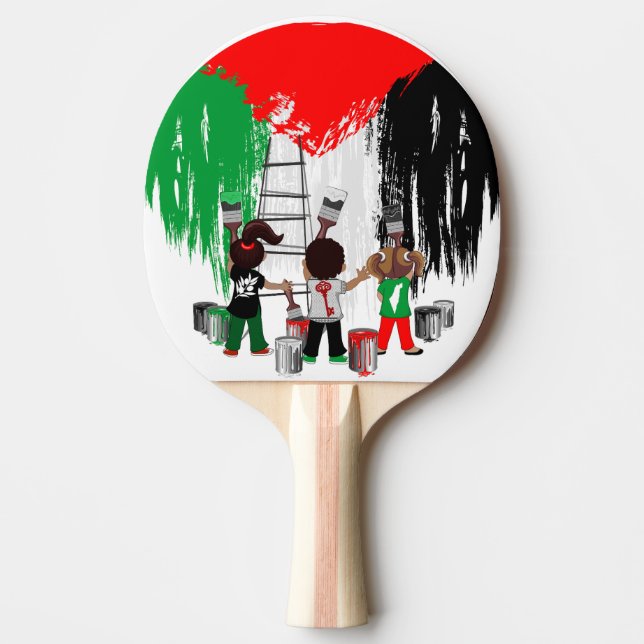 Pala De Ping Pong Children of Gaza Painting Palestine Flag  (Anverso)