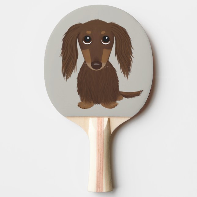 Pala De Ping Pong Chocolate Brown Dachshund (Anverso)