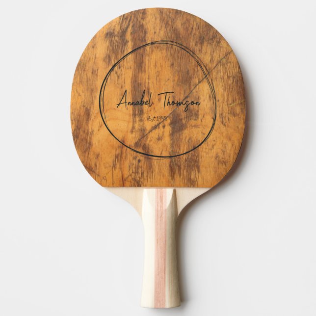 Pala De Ping Pong Chopping Block Name in Drawn Circle  (Anverso)