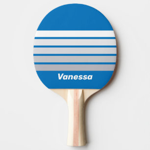 Pala De Ping Pong Cielo Azul Nublado a Través de Franjas con Nombre