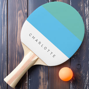 Pala De Ping Pong Cielo Moderno Azul Tres Tonos con Nombre