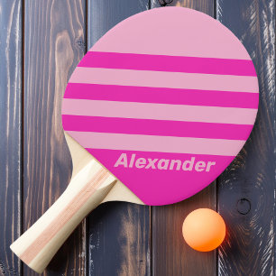 Pala De Ping Pong Cielo Rosa Deportivo Vintage con Doble Franja y No