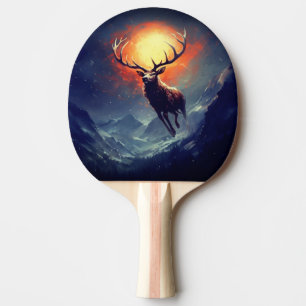 Pala De Ping Pong Ciervo Montés Huyendo del Fuego Ardiente