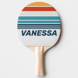 Pala De Ping Pong Cinta de horizonte de cardo vintage con nombre