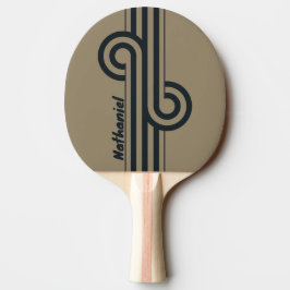 Pala De Ping Pong Cinta doble retro del desierto con nombre