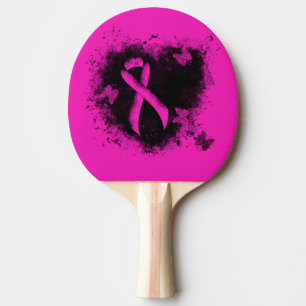 Pala De Ping Pong Cinta gótica de sensibilización de color rosado in