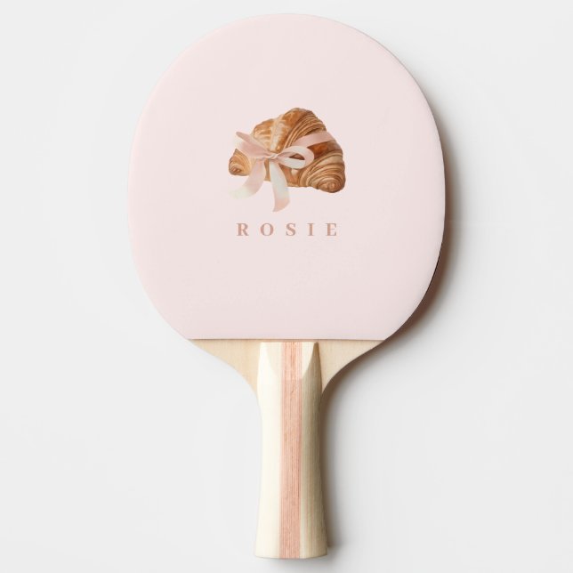 Pala De Ping Pong Cinta rosa Croissant de Coquette Personalizada (Anverso)