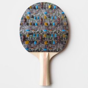 Pala De Ping Pong Circuito Ping Pong Paddle, respaldo de goma roja