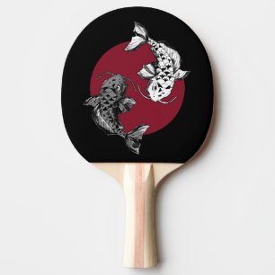Pala De Ping Pong Círculo de carpas koi japonesas rojas
