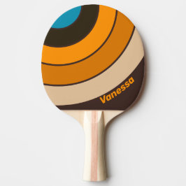 Pala De Ping Pong Círculo de deriva de espresso con nombre