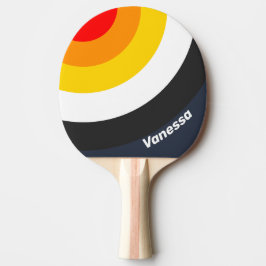 Pala De Ping Pong Círculo de franja náutica vintage de puerto con no