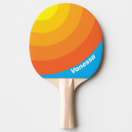 Pala De Ping Pong Círculo de mar de ráfaga de sol con nombre