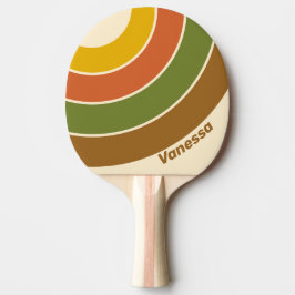 Pala De Ping Pong Círculo de raya de trébol al amanecer con nombre